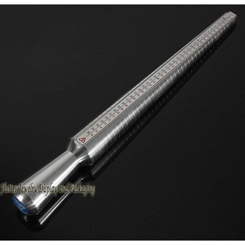 Stainless Steel Ring Gauge Stick 4 Measurement Scales for EUR US JAPAN HK SIZE,Ring Sizer Mandrel Jewelry Tool