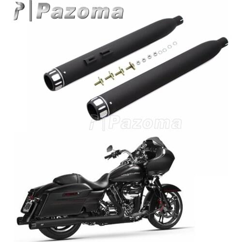 Motorcycle Motorbike Black Slip On Exhaust Pipes Muffler Silencer for Harley Touring 1995-Up