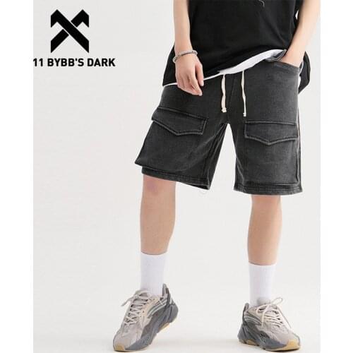 11 BYBBS DARK Tactical Hip Hop Cargo Shorts Men 2021 Streetwear Functional Washed Short Pants Summer Jogger Black Loose Shorts