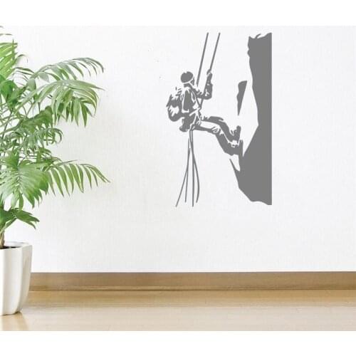Climbing Wall Decal Climber Vinyl Sticker Mountains Wall Sign Climb Poster Extreme Sports Wall Art Gift Stencil Bedroom DW6263