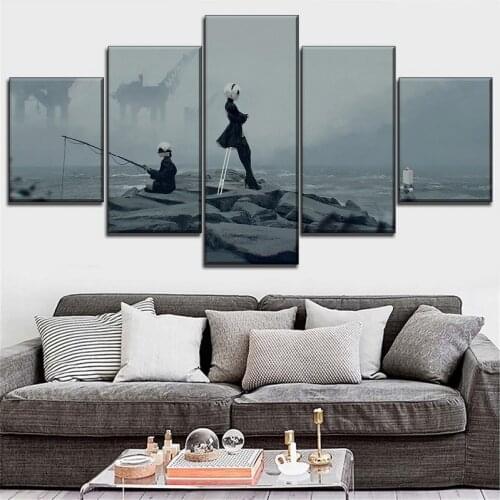 5 Pieces Nier Automata Canvas Wall Artwork Hd Prints Painting Pictures Modular Game Poster Modern Home Decoration Living Room