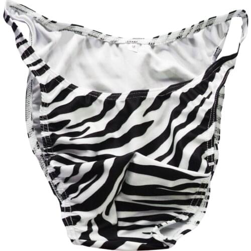 New Zebra Black&White Hot Sexy Mens Briefs Bulge Pouch Underwear Underpants Bikini Sexy Lingerie Gay Mens Panties