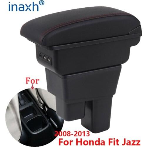 For Honda Jazz Armrest box For Honda Fit Jazz 2 Car Armrest 2008-2013 2009 2010 2011 2012 Arm Storage box car accessories