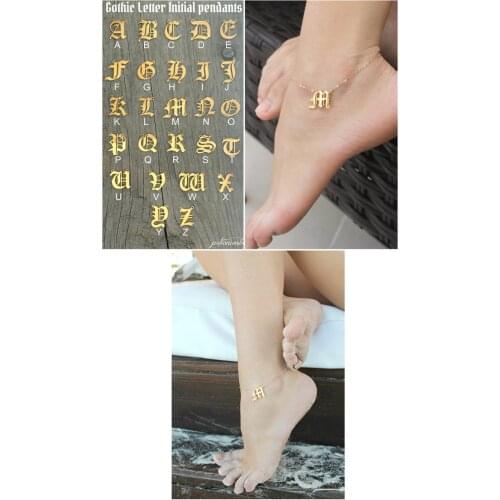Custom Initial Letter Anklets For Women Foot Jewelry Stainless Steel Personalized Alphabet Leg Bracelets Femme Best Friend Gifts