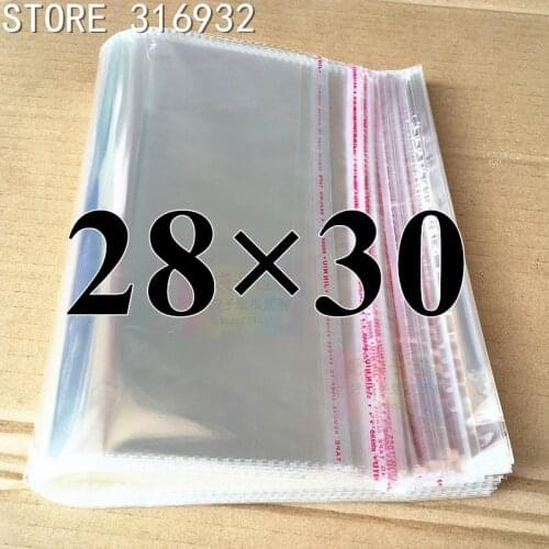 Clear Resealable Cellophane/BOPP/Poly Bags 28*30cm Transparent Opp Bag Packing Plastic Bags Self Adhesive Seal 28*30 cm