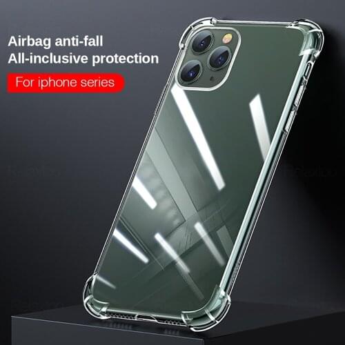 Luxury Shockproof Silicone Phone Case For iPhone 11 7 8 6 6S Plus X XR XS 11 12 Pro Max Case Transparent Protection Back Cover