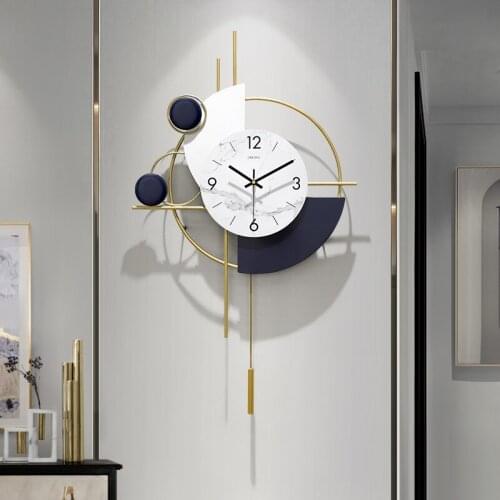 Modern Simple Wall Clock Luxury Pendulum Fashion Creative Nordic Wall Clock Metal Silent Montre Murale Living Room Decor DJ60WC