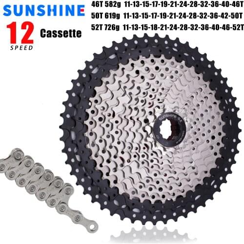 SUNSHINE-SZ 12s Speed Bicycle MTB 46T 50T 52T Cassette Flywheel Velocidade Sprocket Bike Shimano K7 12V Gravel XT DEORE SLX New
