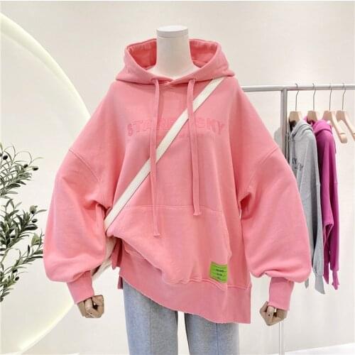 Streetwear Women Sweatshirt Korean Fashion Thin Letter Printing Students Casual Simple Hoodies Spring Autumn Polerones De Mujer