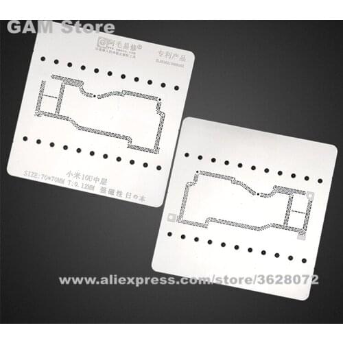 For Xiaomi 10U 10Ultra Extreme Middle Layer BGA Stencil Board Mid Frame Reball Solder Tin Plant Net Square Hole Heating Steel Me