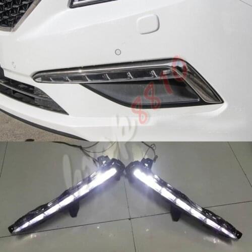 For Hyundai Sonata 9th 2015 2016 2017 1set High quality Fog/Driving DRL LED Daytime Running Lights