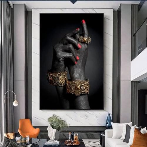 Black Womens Hand With Jewelry Posters Modern Wall Art Canvas Paintings Prints Home Decor Picture For Living Room Cuadros Mural