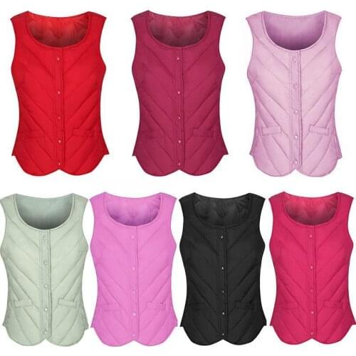 Woman Jacket Vest down Cotton Womens Short Autumn and Winter Cotton Lining Vest Chaleco Mujer