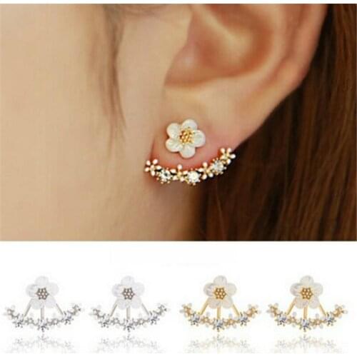 2018 Fashion Jewelry Cute Cherry Blossoms Flower Stud Earrings for Women Several Peach Blossoms Earrings