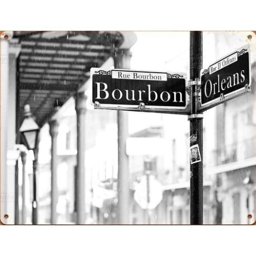 2020 Tin Sign Bourbon Street New Orleans Picture Art Poster Wall Decor