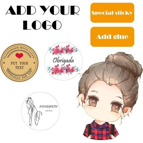 100pcs DIY Multi-shape 10CM white transparent cowhide custom sealing sticker LOGO design supply for wedding birthday