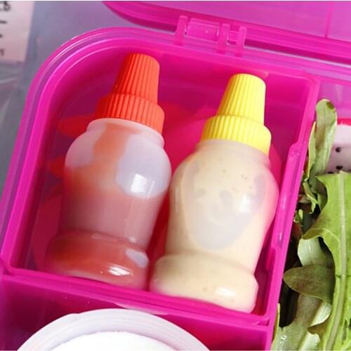 2pcs/set 25ML Mini Tomato Ketchup Bottle Honey Mustard Portable Small Sauce Container Salad Dressing Container Pantry Containers