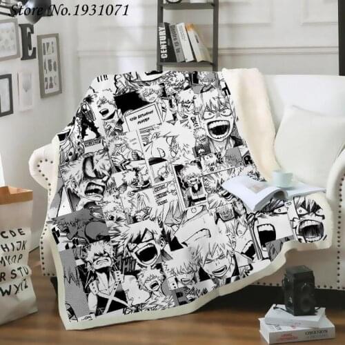 Anime My Hero Academia 3D Blanket for Beds Hiking Picnic Thick Quilt Fashionable Bedspread Fleece Throw Blanket Adults Kids 06