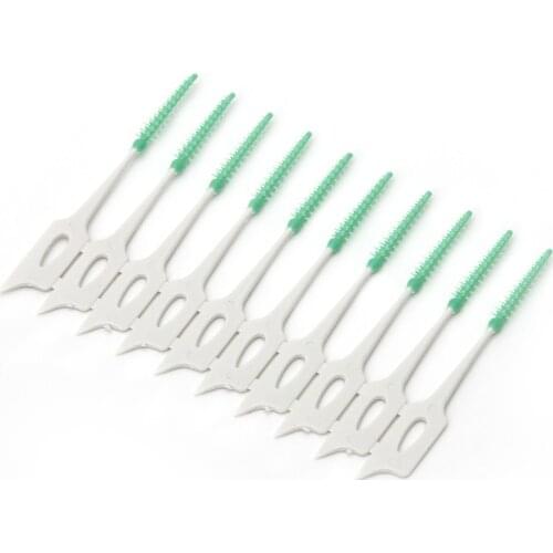 40Pcs/box Soft Toothpick ToothBrush Clean Between Interdental Floss Brushes Dental Oral Care Tool