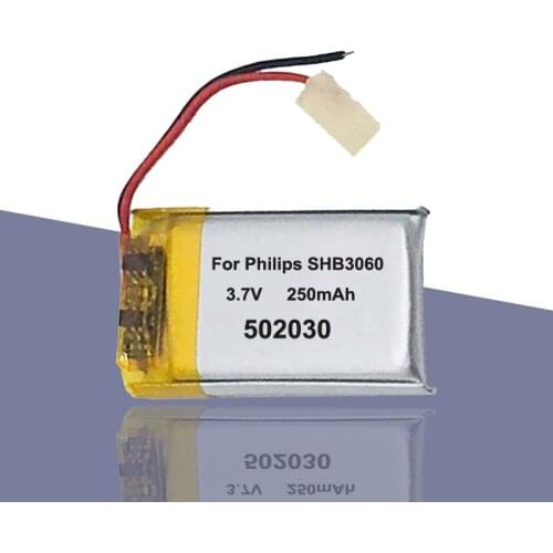 502030 052030 250mAh Rechargeable Battery For Philips shb3060 Bluetooth Headset Batterie Accumulator AKKU