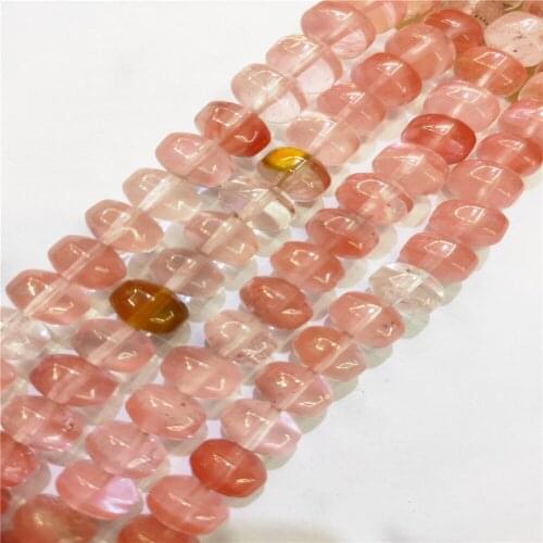 1 Strand 58Pcs 7x9mm Red Cherry Quartz Wheel Loose Beads For DIY Jewelry Necklace Making Accessories 15.5Inch