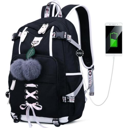 SHENHU 2019 New Laptop Women Backpack External USB Charge Computer Backpacks Anti-theft Waterproof School Bag for Teenage Girls