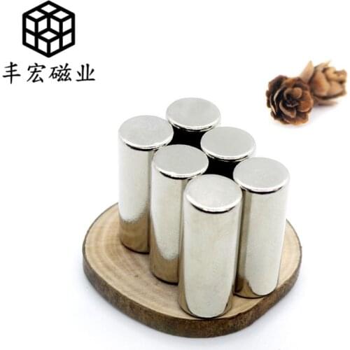 D8 * 30 sintered NdFeB strong magnetic round long magnetic column radial magnetizing 8*30 magnet nickel plated iron absorbing