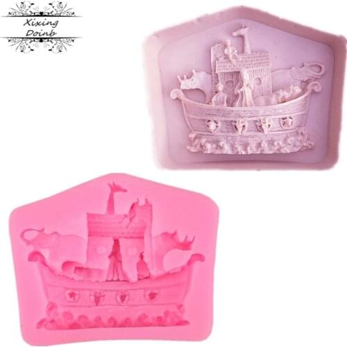 Pirate Ship Shaped Silicone Mold Cake Decoration Fondant Cake 3D Mold Food Grade Silicone Mould