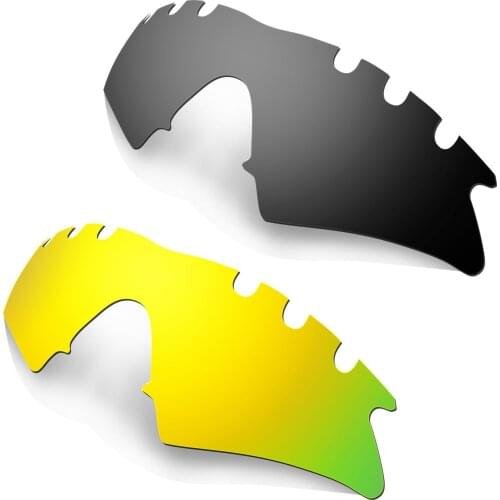 HKUCO Black/Gold 2 Pairs Polarized Replacement Lenses For M Frame Sweep-Vented Sunglasses Increase Clarity