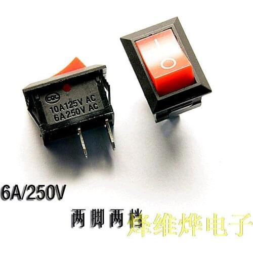 Rocker switch Rocker Power Switch Red KCD1-101 2 feet 2 files 6A / 250V 40 Zhi