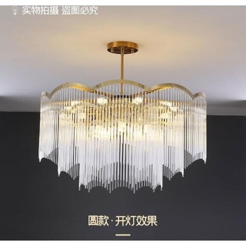 Living room chandelier post modern minimalist atmosphere room bedroom light luxury designer crystal glass chandelier
