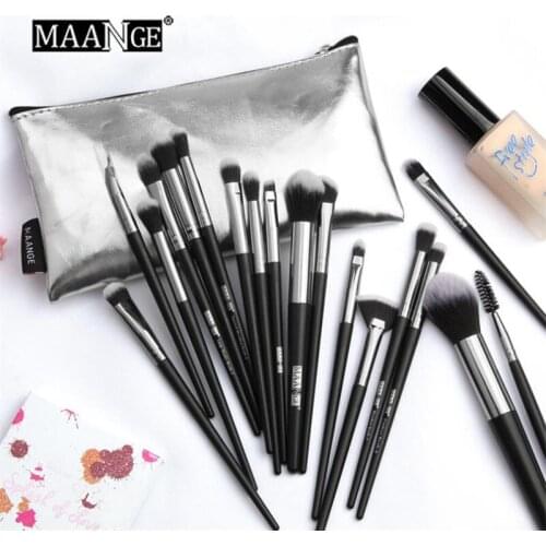 MAANGE 18Pcs Multifunctional Makeup Brushes Set Powder Eyeshadow Make Up Brush With PU Leather Case Cosmetic Tool Kit 25#701