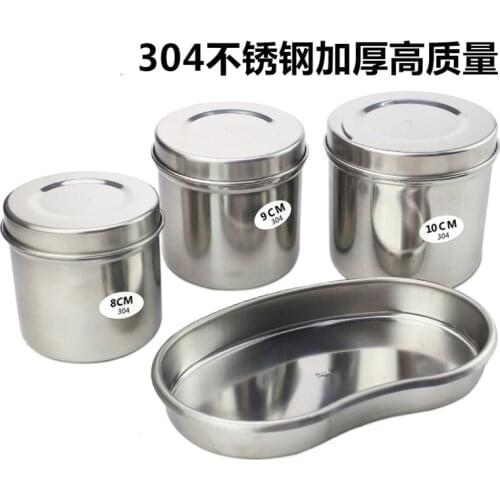 304 High Quality Surgical Stainless Steel Sterilized Tray Jar Pot Container Bottle Tweezers Medical Dental Cosmetic Tattoo Tool