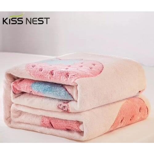 Soft Fluffy Multipurpose Strawberry Fleece Decorative Bed Blanket,For Newborns...Child Baby Adults,On The Sofa 150x200 200x230