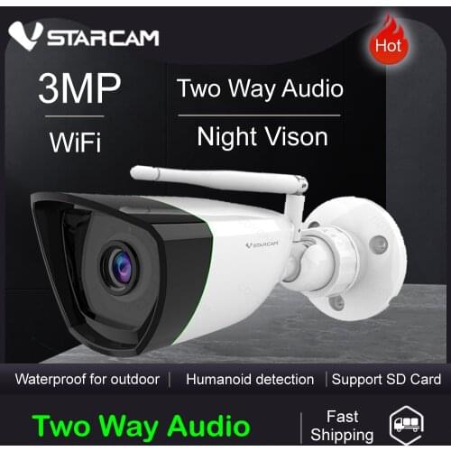 Vstarcam 3MP 1080P IP Camera Outdoor Bullet Wifi Camera IP66 Waterproof AI Humanoid Detect IR Night Audio Reception Eye4 Camera