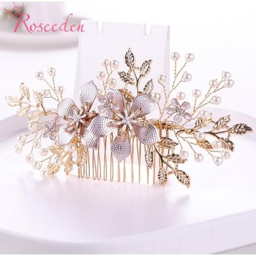 Romantic Hair Clips Wedding Hair Comb Ornaments Crystal Bridal Headpieces for Women Gifts Gold Silver Color