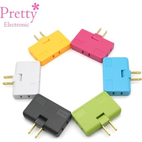 US 3 In 1 Extension Plug Electrical Adapter 180 Degree Rotation Adjustable Mini Shape Mobile Phone Charging Converter Socket