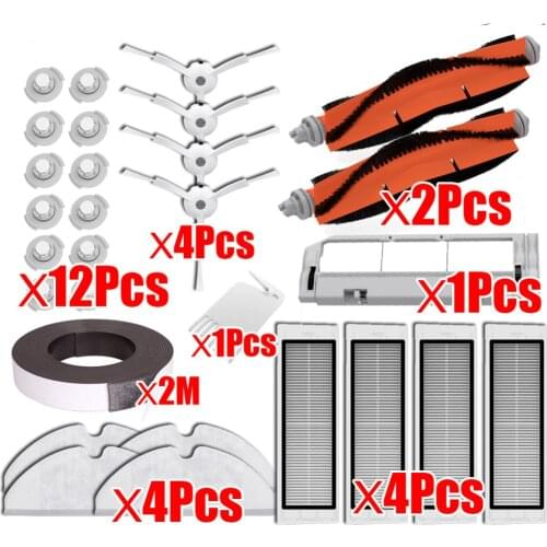 Mop Cloths Wet Mopping filter Side Brush Roll Brush Suitable for Xiaomi 1S Roborock Robot S50 S51 Cleaner Spare Parts Kits