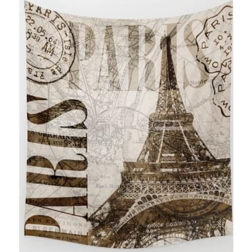 Vintage Paris Eiffel Tower Tapestry Wall Hanging Tapestries Dorm Wall Art Home Decor Traveling Camping Beach Towel Yoga Mat