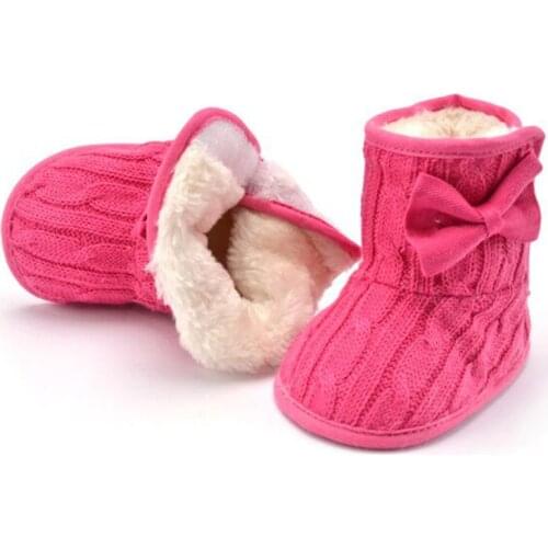 Winter first walkers handmade baby booties winter shoes for baby girl warm boots white pink red baby winter boot prewalker shoes