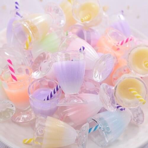 10Pcs Mixed Sandy Beach Wineglass Shape Acrylic Beads Loose Spacer Beads For Jewelry Making DIY Bracelet Crafts Accessories