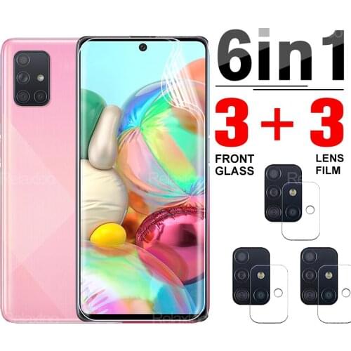 6 in 1 Front Hydrogel Protector Screen Film For Samsung Galaxy A71 a A 71 Phone Camera Lens HD Transparent Glass Protective Film