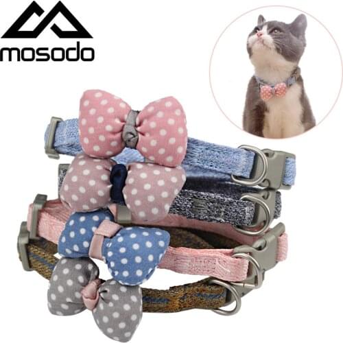 Bowknot Cat Collars Adjustable Soft Buckle Bow Tie Puppy Dog Collar Cute Small Dog Collar Harness Belt Pet Necklace Product