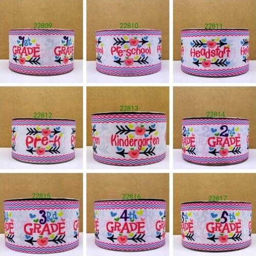 Free shipping 10 yards cartoon printed grosgrain ribbon 22809