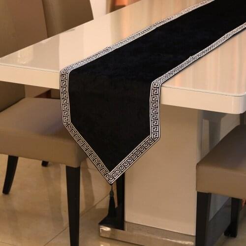 European Velvet Bed Runner Simple Color Table Cloth New Chinese High-End Tablecloth Flag Shoes Cabinet Cover Cloth