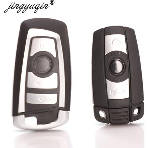 Jingyuqin 10pcs 3/4 Button Remote Smart Car Key Shell For BMW 3 5 6 7 Series E90 E91 E92 E60 E61 X1 X3 X4 X5 X6 Key Fob Case