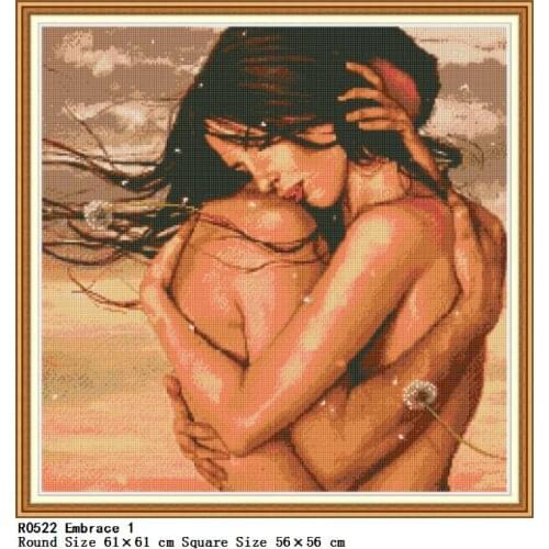 5D DIY Full Diamond Painting Round and Square Drill Mosaic Diamond Embrace Wall Painting Character Art Embroidery Home Decor