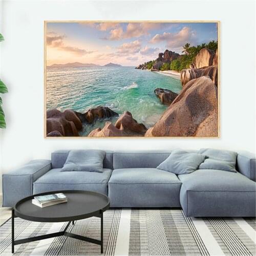 Canvas Painting Beach Home Decor Wall Art Sea Poster Modern Wall Pictures for Living Room Decoration Cuadros Decoracion Salon
