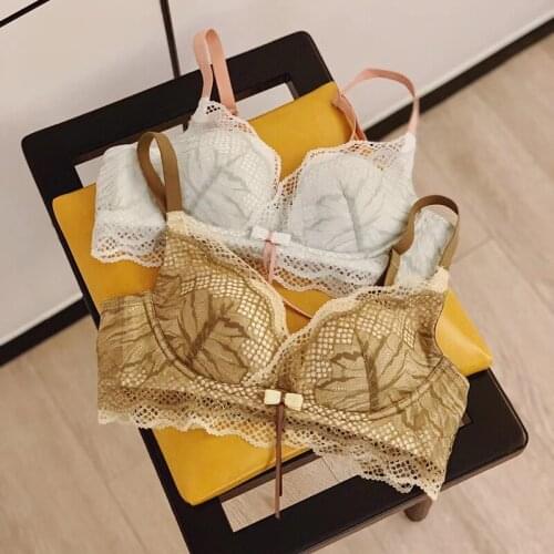 Seamless Soft Bra and panty sets Push Up Lace Sexy Women Underwear Sets Thin Strap Wireless Comfort young girls fashion Lingerie