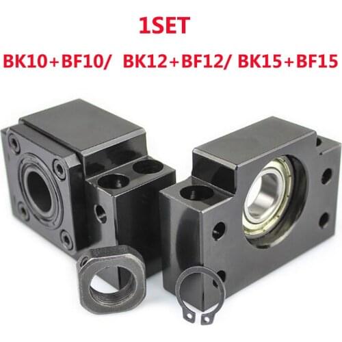 1SET BK10+BF10/ BK12+BF12/ BK15+BF15 match use for SFU1204/ SFU1604 SFU1610 SFU1605/ SFU2005 Ballscrew End Supports CNC Part